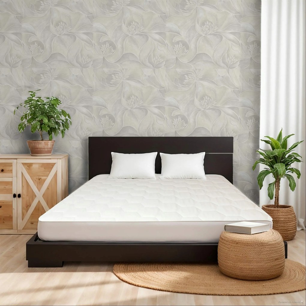 Zambaiti Parati Casa Chic Fiori ezüst-szürke virágos texturált vlies tapéta – Z20128
