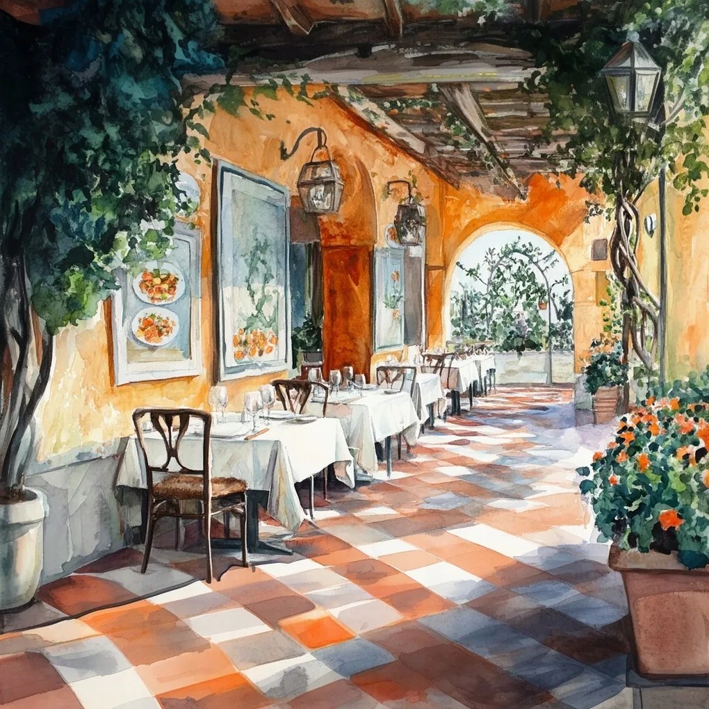 Canvas Vászonkép Étterem Pizzéria Trattoria Étel 40x40