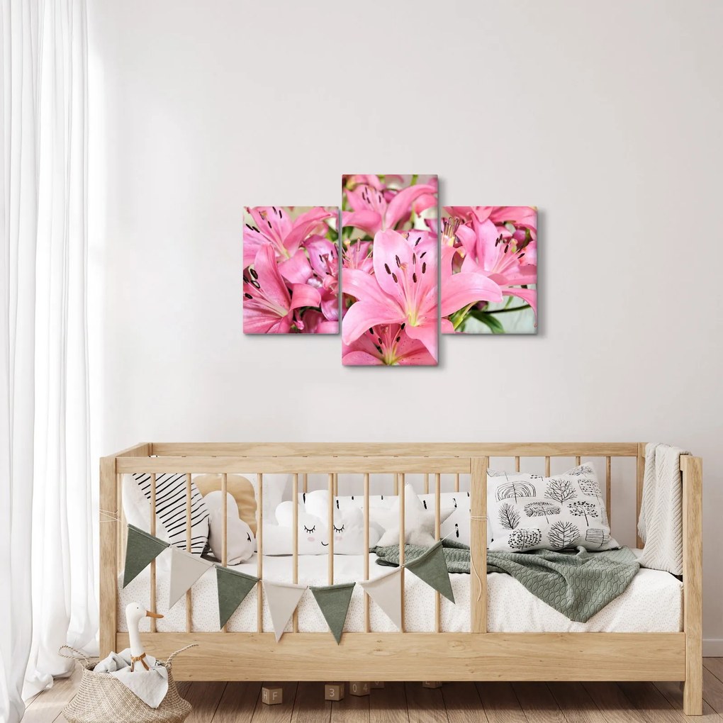 Kép - Rózsaszín liliomok (90x60 cm)