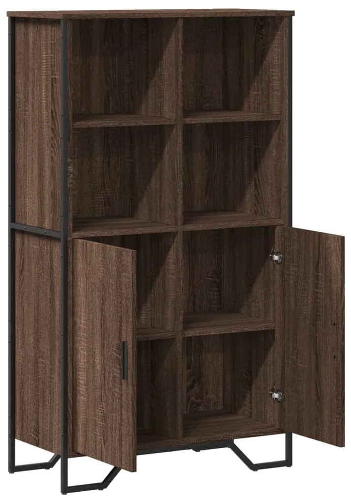 barna tölgy színű szerelt fa magasszekrény 79,5x35,5x137,5 cm