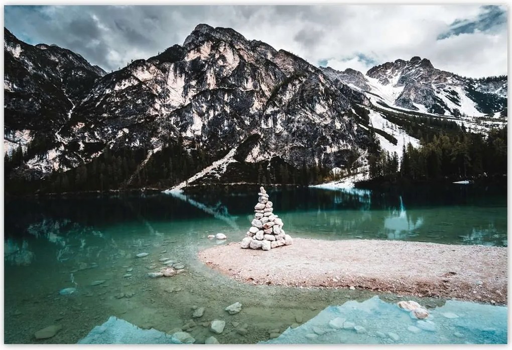 Poszterek 200x135 Hegyi tájkép tóval