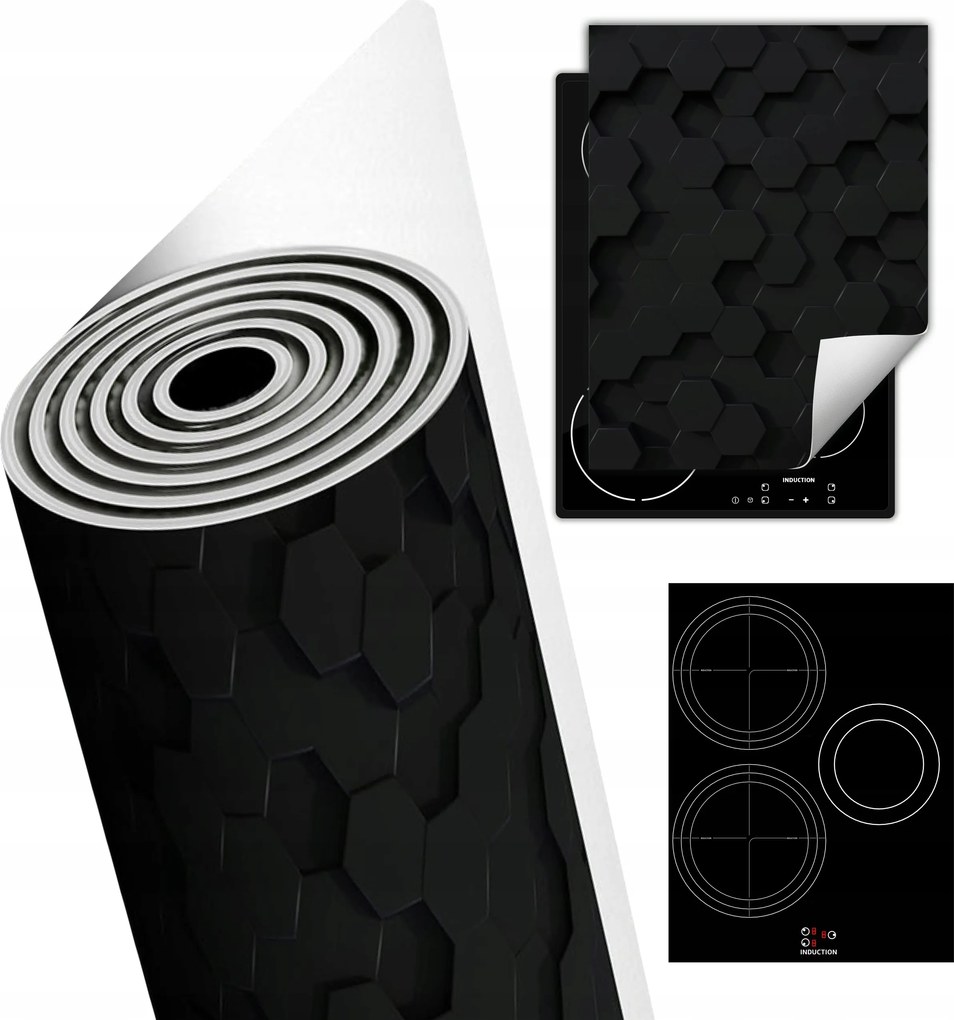 Tűzhelyvédő Szőnyeg Asztali Dekoráció 40x52 fekete 3d