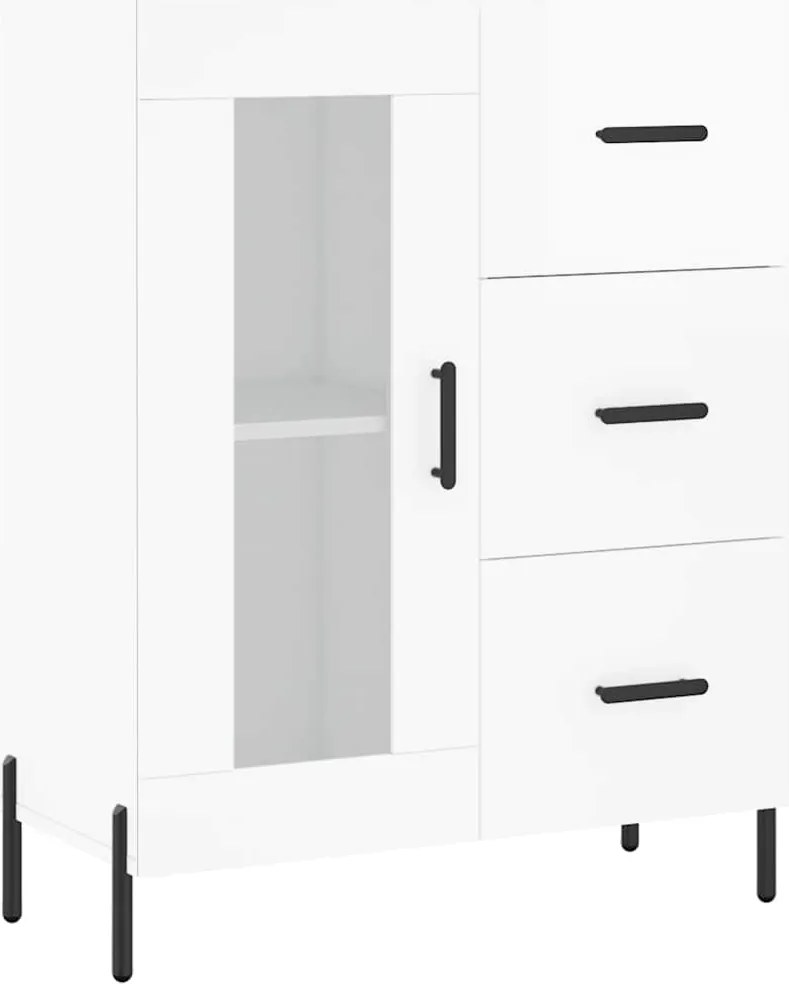 vidaXL magasfényű fehér szerelt fa tálalószekrény 69,5 x 34 x 90 cm