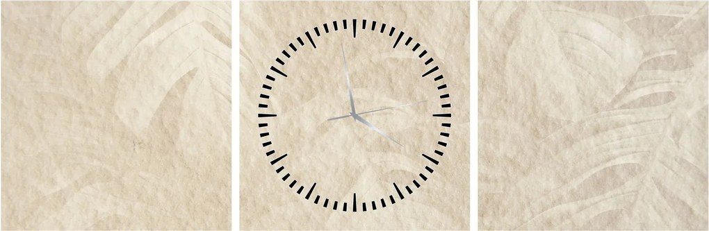 Kép - A textúra levelei (órával) (90x30 cm)