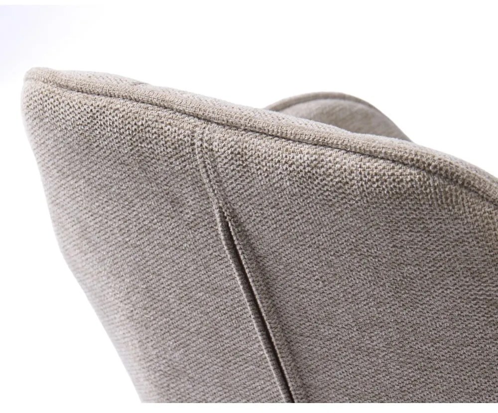 Bézs kárpitozott állítható magasságú-karfás bárszék (ülésmagasság 65 cm) Nolan – Unique Furniture