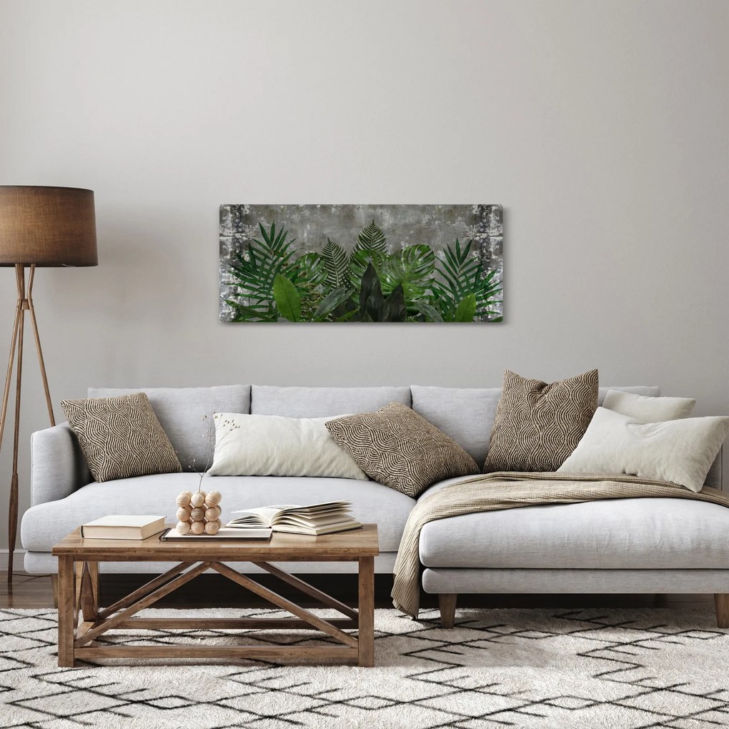 Kép - Betonfal növényekkel (120x50 cm)