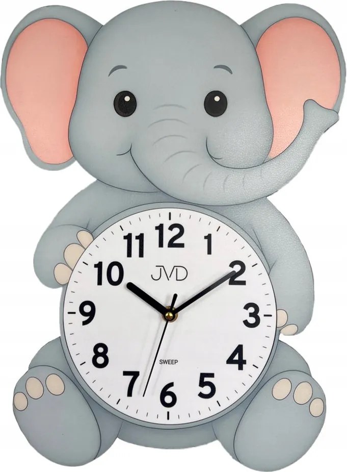 Nagy Elefánt Falióra Elefánt Gyerekszobába Jvd HJ112 29x39 cm