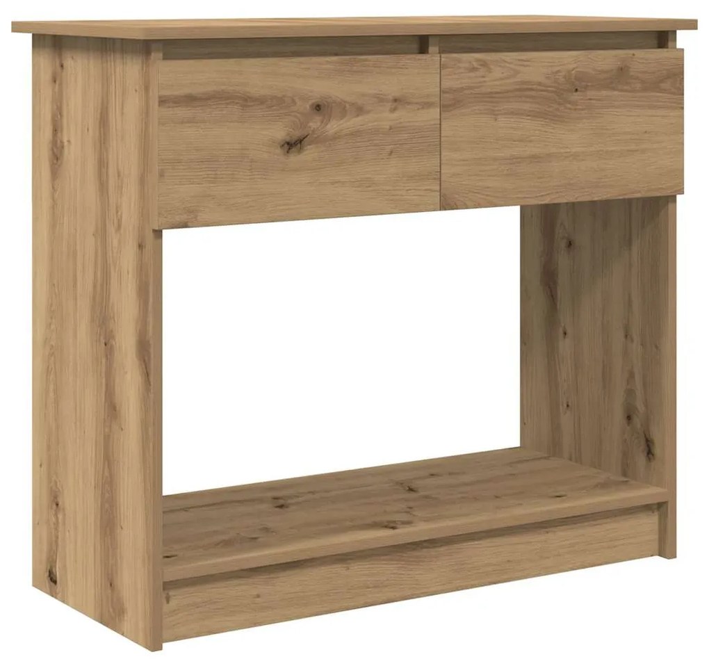 kézműves tölgy konzolasztal fiókokkal 85,5x38,5x74,5 cm