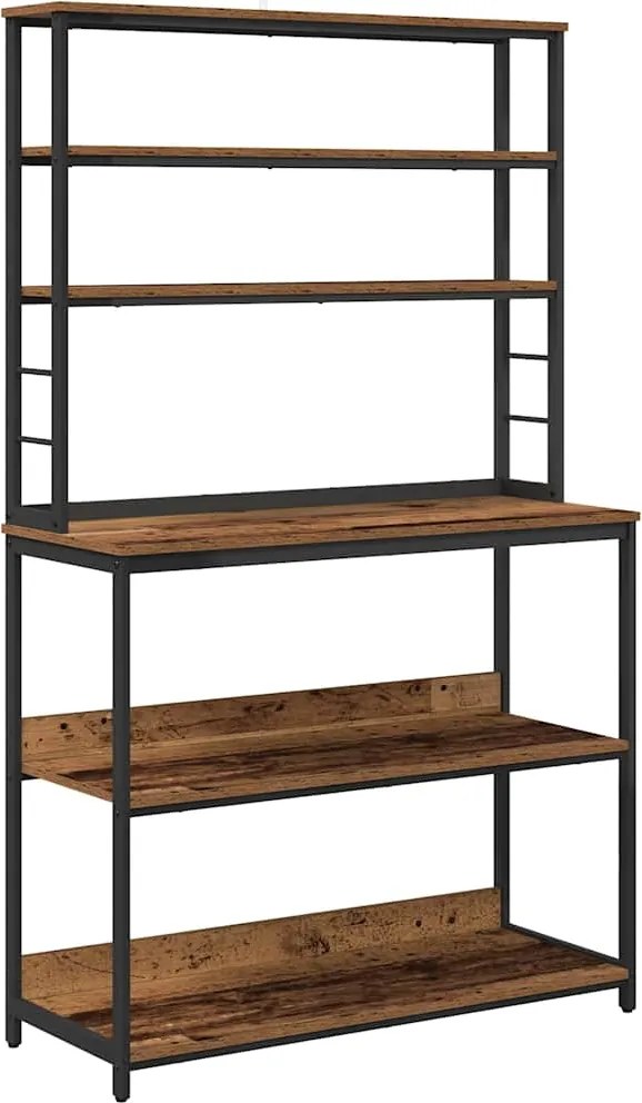 vidaXL Konyhai polc Öreg fa 100 x 40 x 168 cm Faanyag