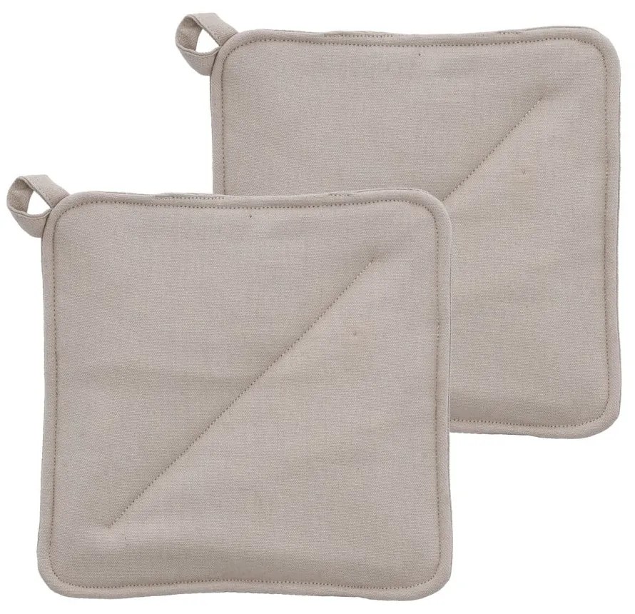 2 db-os bézs pamut edényfogó szett, 23 x 23 cm - Södahl