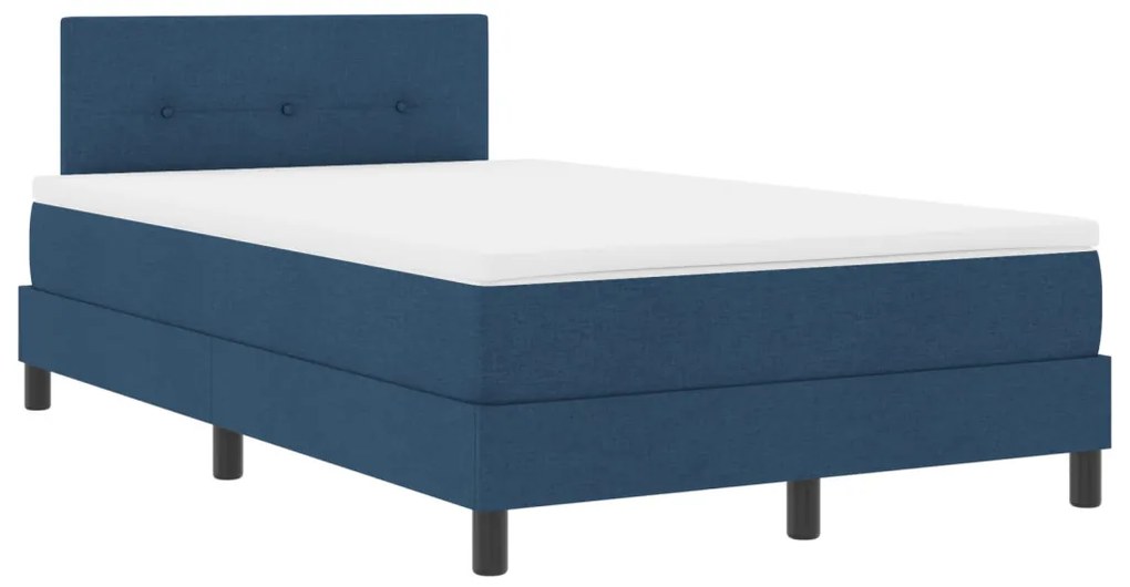 Boxspring ágy matraccal Tengerészkék 120x200 cm Szövet
