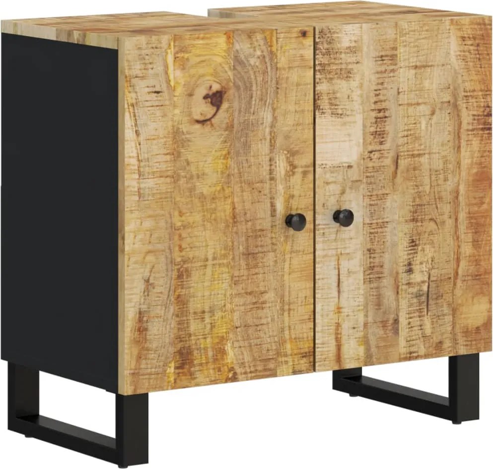 vidaXL tömör mangó- és szerelt fa mosdószekrény 62 x 33 x 58 cm