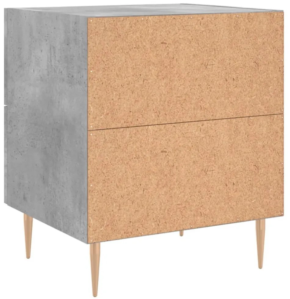 2 db betonszürke szerelt fa éjjeliszekrény 40 x 35 x 47,5 cm