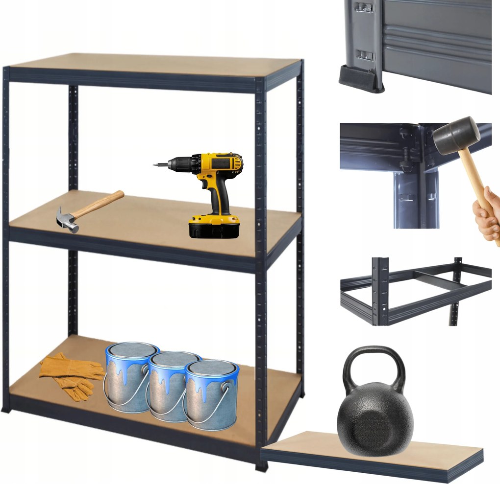 Tárolószekrény fém Premium Helios 106x110x30cm 3Px175kg