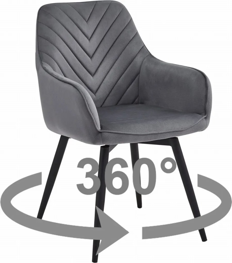 NANA360 szék sötétszürke bársony lábak fekete x 1