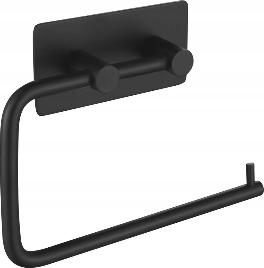 WC-papír tartó, öntapadós, matt fekete