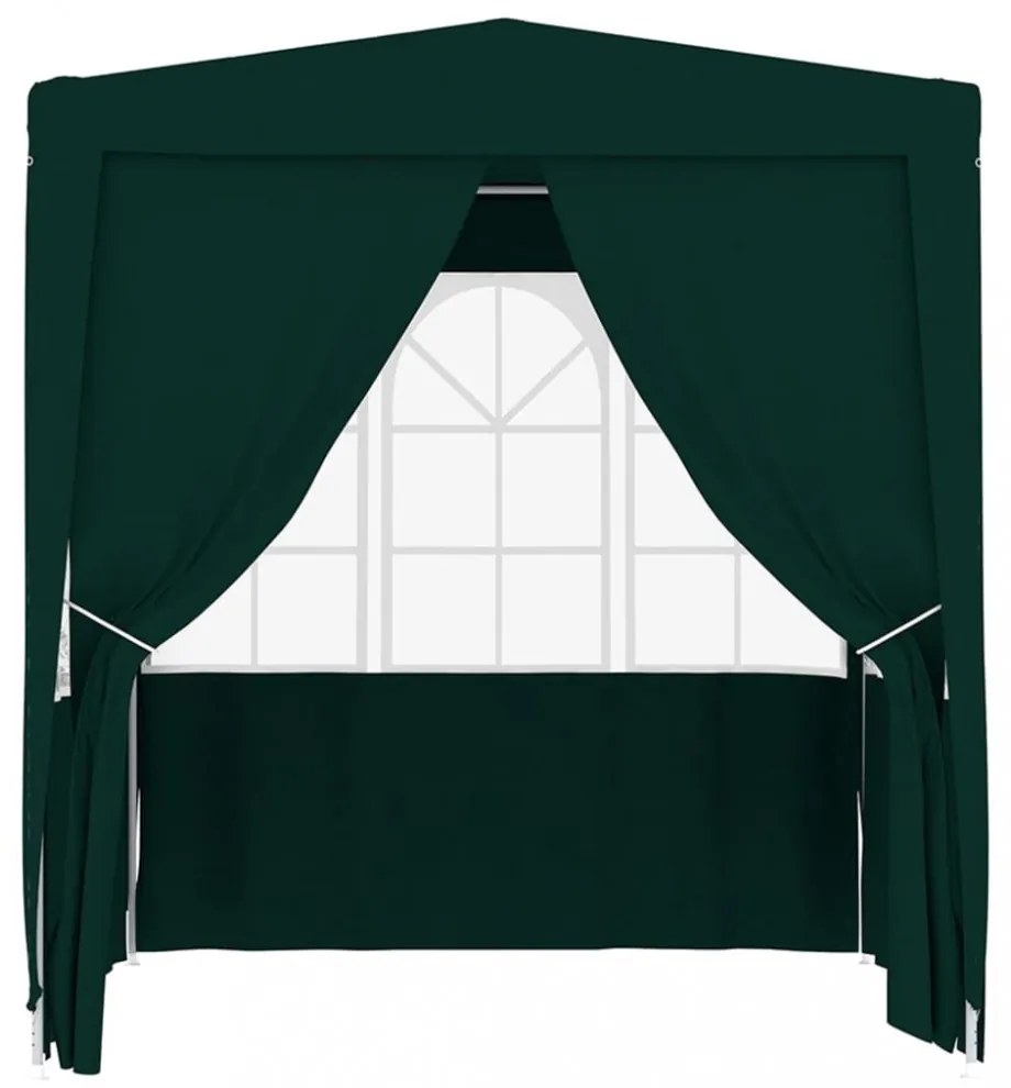 zöld rendezvénysátor oldalfalakkal 2 x 2 m 90 g/m²