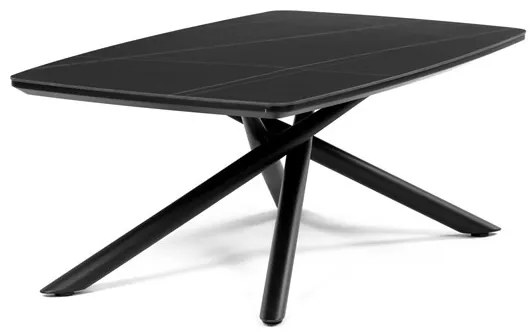 Dohányzóasztal 120×70 cm, Sinterelt Kerámia, Márványhatás. AHG-X7227 BK