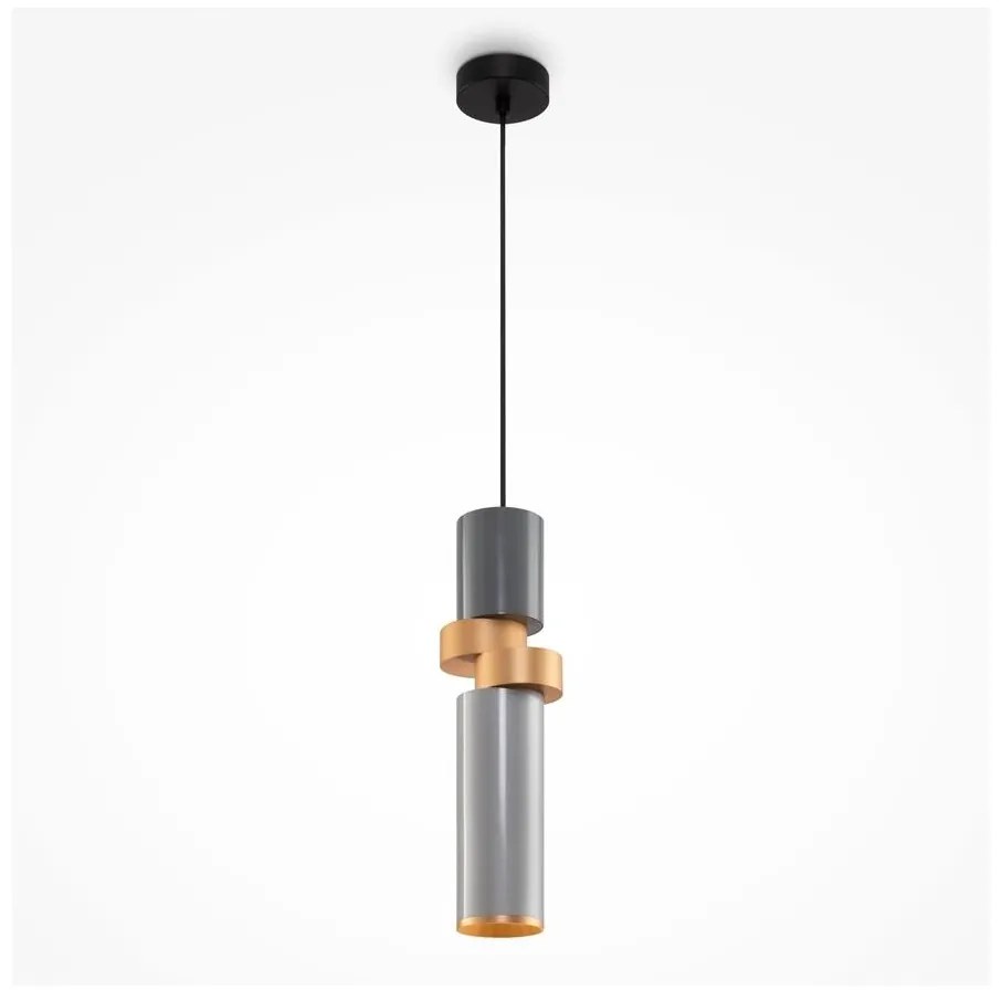 Maytoni MOD303PL-01CFL2 - Csillár zsinóron PALETTE 1xGU10/40W/230V szürke/arany