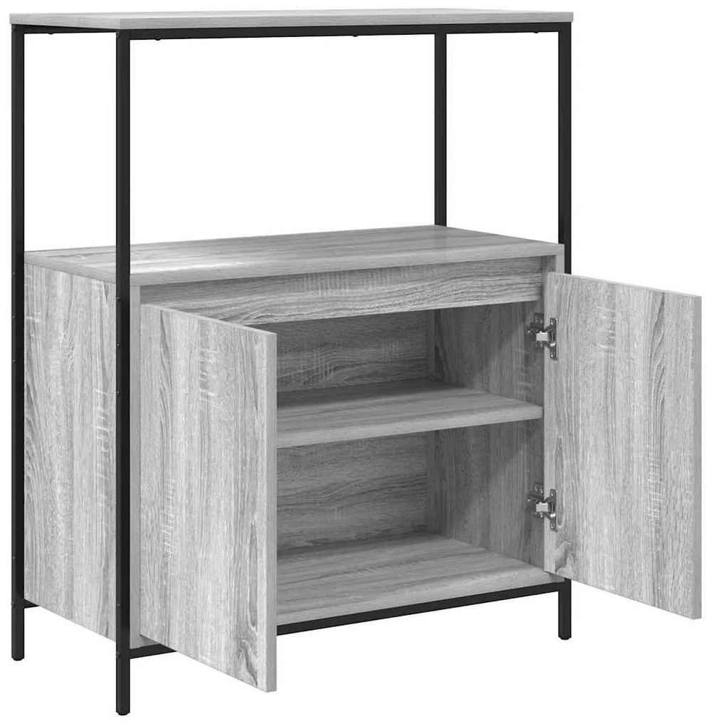 szürke sonoma fürdőszobaszekrény polcokkal 76,5x35x95 cm