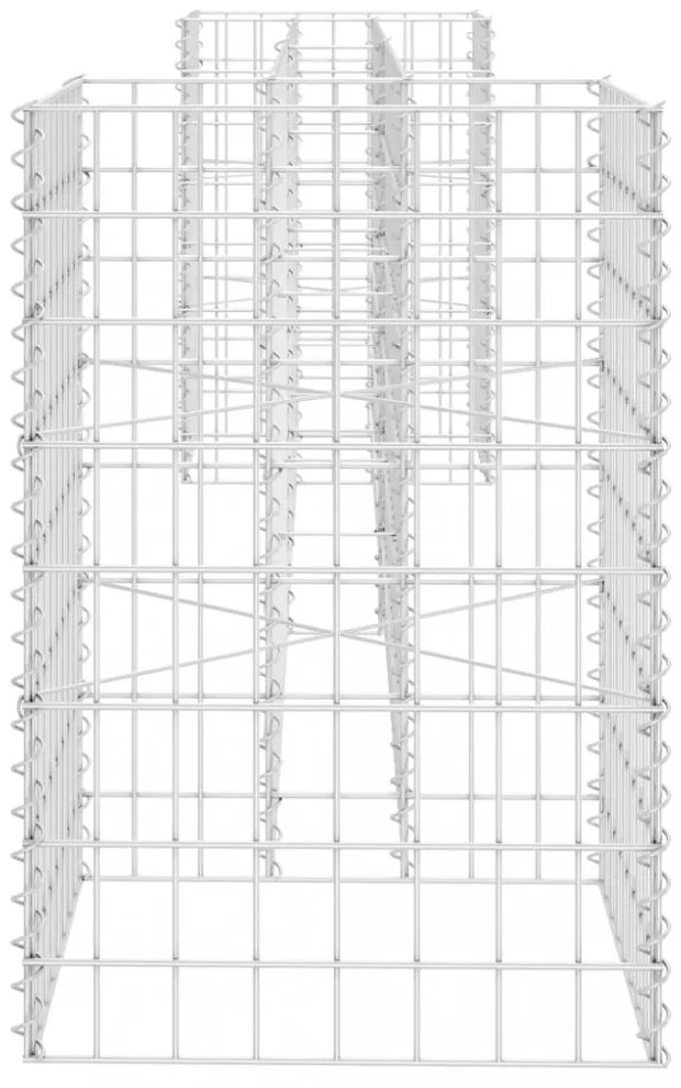 H alakú acéldrót virágtartó gabion 260 x 40 x 60 cm