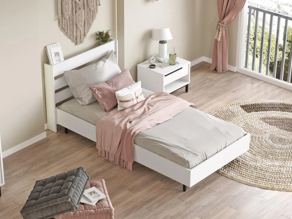 Egyszemélyes ágy 100 cm Nimelo 6 (fehér) (ágyráccsal). 1094843