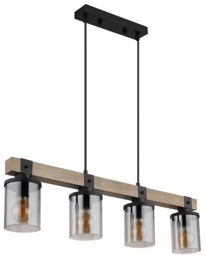 Brilagi - Kábeles függőlámpa VISTA 4xE27/60W/230V tölgy