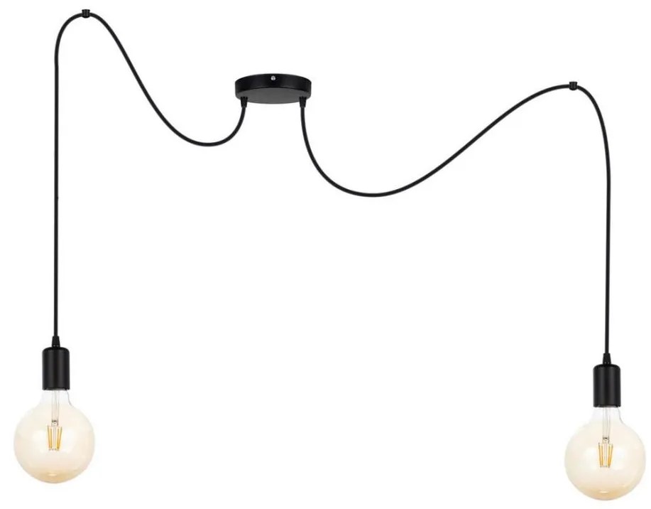 Csillár zsinóron MIROS 2xE27/60W/230V pók fekete