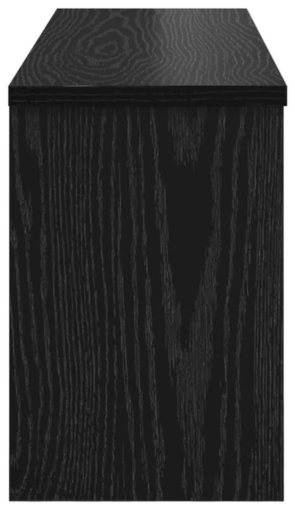 Fali Kabáthorog polcokkal Musta tammi 80 x 20 x 30 cm Faanyag