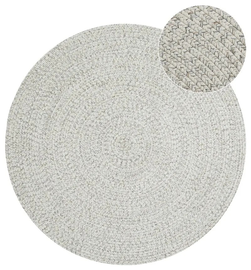 Fehér-bézs kerek kültéri szőnyeg ø 150 cm - NORTHRUGS
