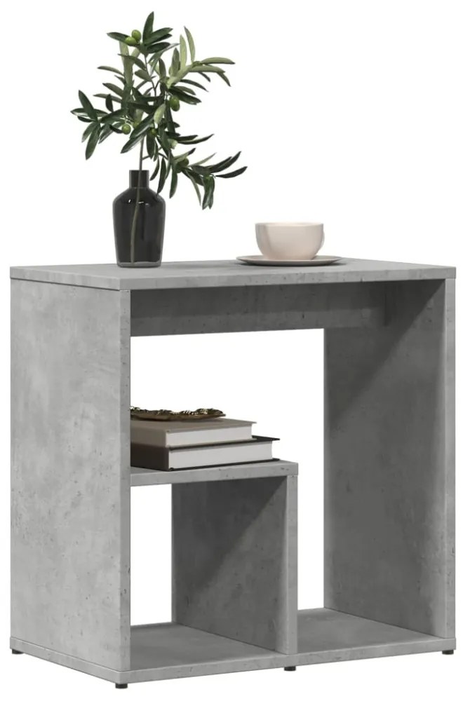 2 db betonszürke szerelt fa kisasztal 50x30x50 cm