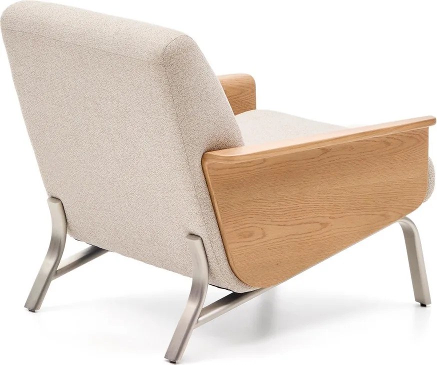 Bézs zsenília fotel Amsen – Kave Home