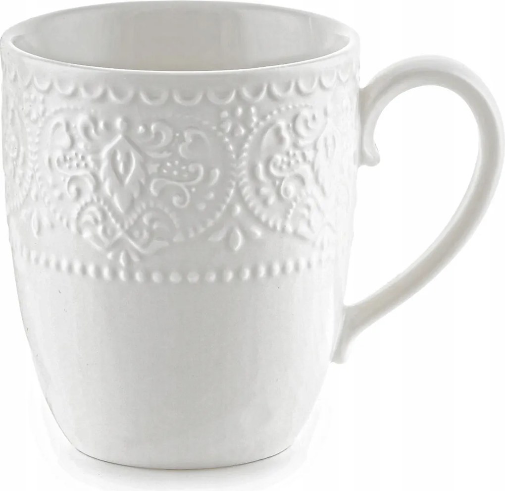 Porcelán bögre 340 ml fehér kávéhoz és teához Tudor England