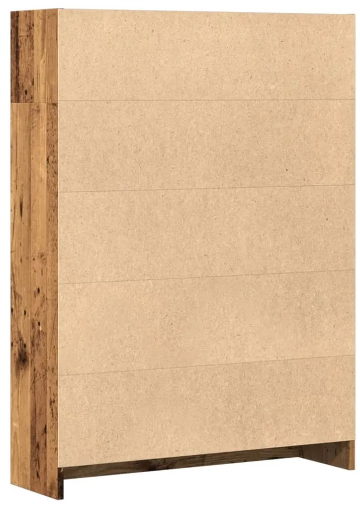 antik fa színű szerelt fa könyvespolc 80 x 24 x 109 cm