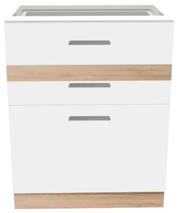 Salandra háromfiókos alsó konyhaszekrény IC 60 Fehér N