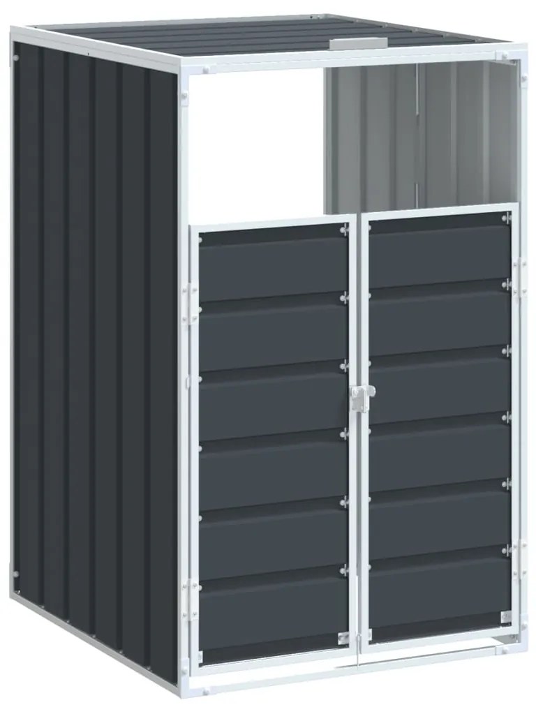 antracit acél kerekes szemetes tároló 1 szemeteskukához 72 x 81 x 115 cm