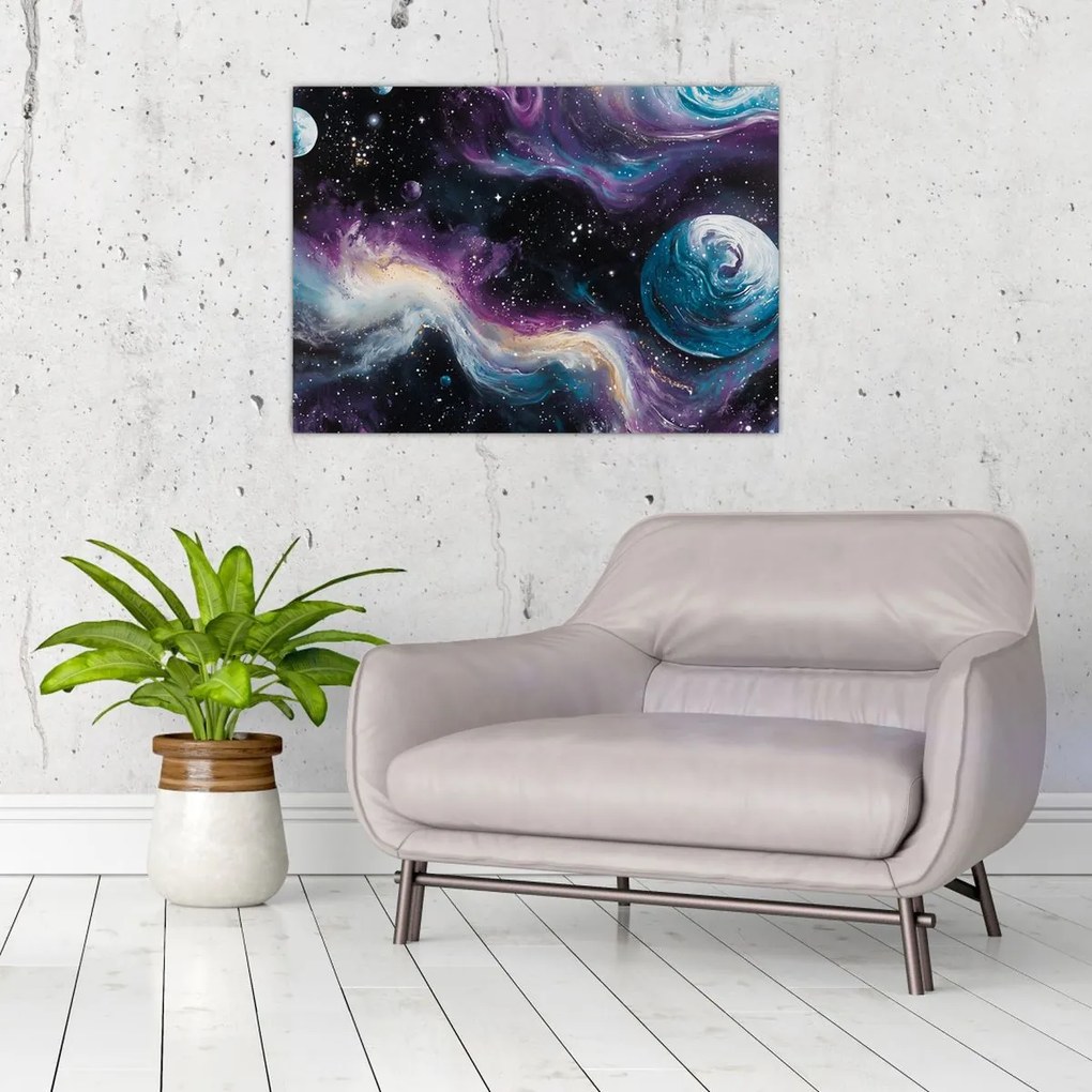 Üveg kép - Festett univerzum (70x50 cm)