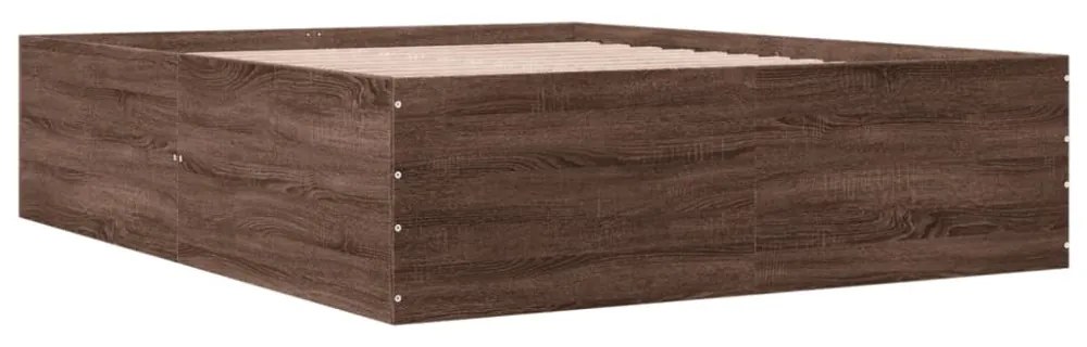 vidaXL barna tölgyszínű szerelt fa ágykeret 150 x 200 cm