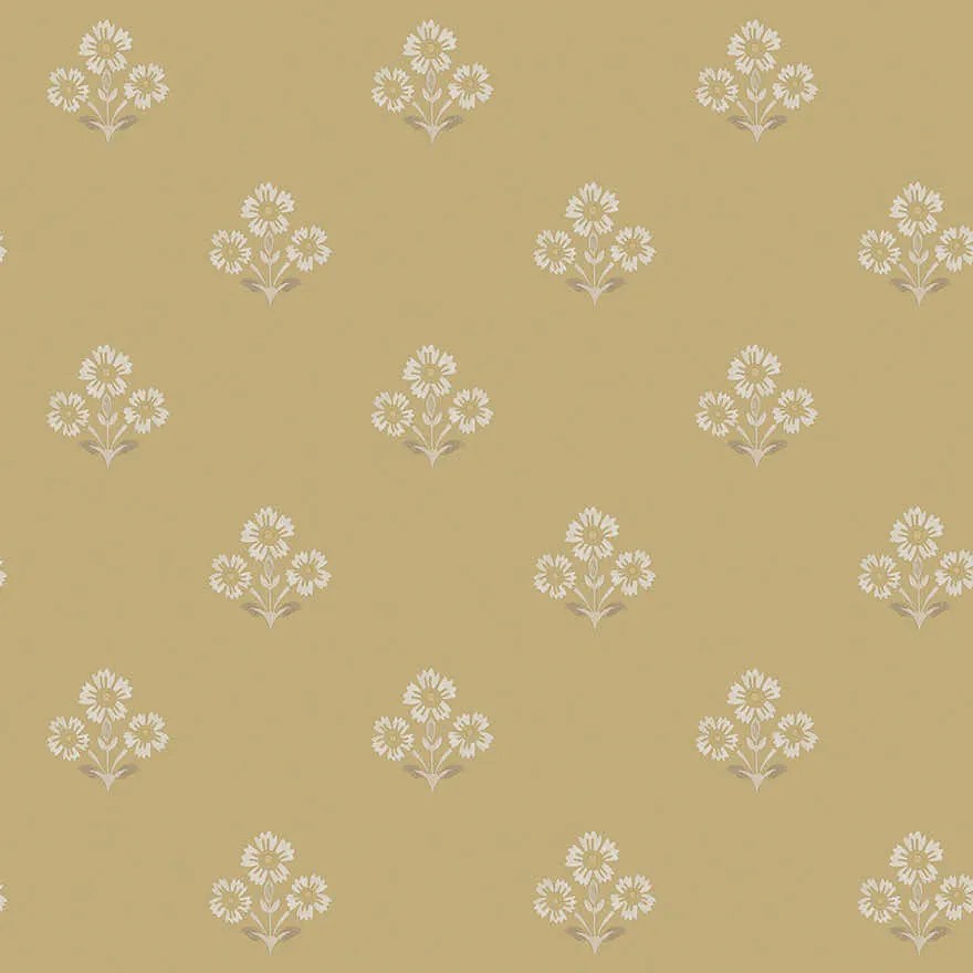 Holden Decor Tales of the Manor Isadora mustársárga virágos vlies tapéta – 91993