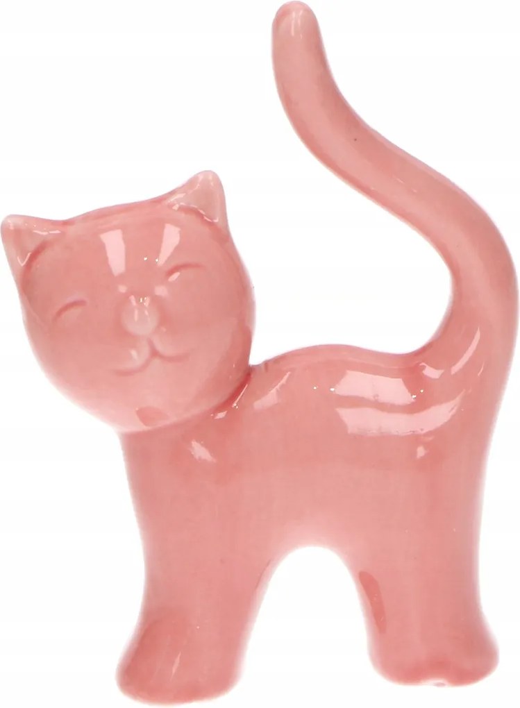 Kerámia macska Rózsaszín 8x12cm