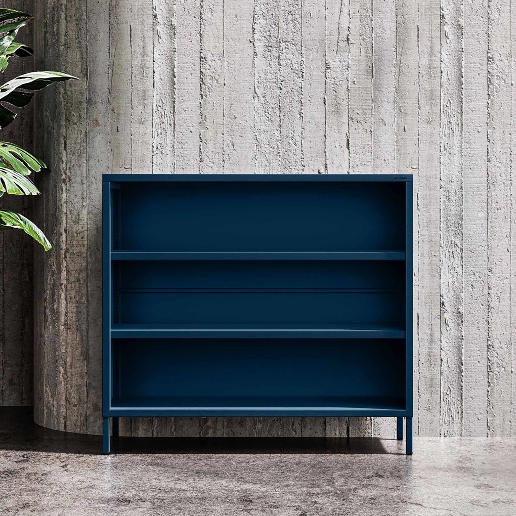 Alacsony polcos szekrény LUCA , 1000 x 900 x 350 mm, Modern: sötétkék