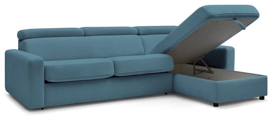 Kék kinyitható sarokkanapé (variálható) Monaco – Bobochic Paris