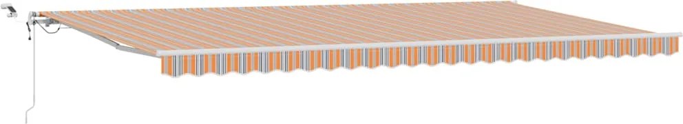 vidaXL Behúzható napellenző Sokszínű 600 × 300 cm Poliészter és fém