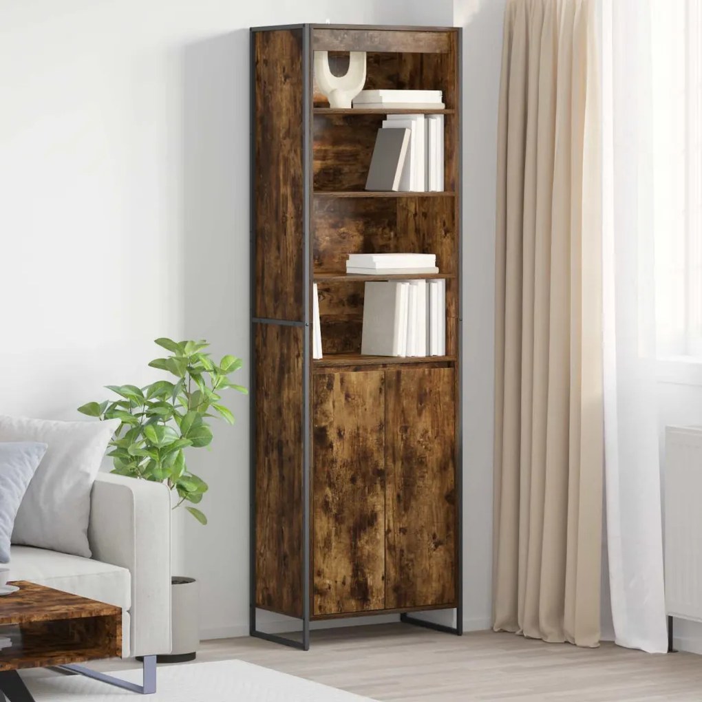 Magas szekrények 2 pcs Füstös tölgy 60 x 36 x 300 cm Faanyag