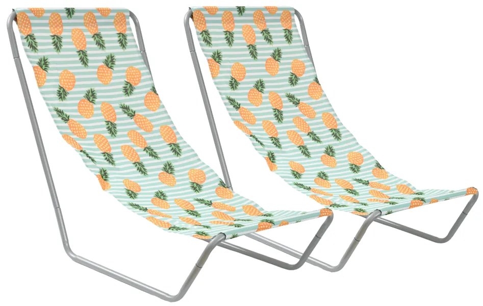 2 db összecsukható tengerparti napozóágy SAND PINEAPPLE