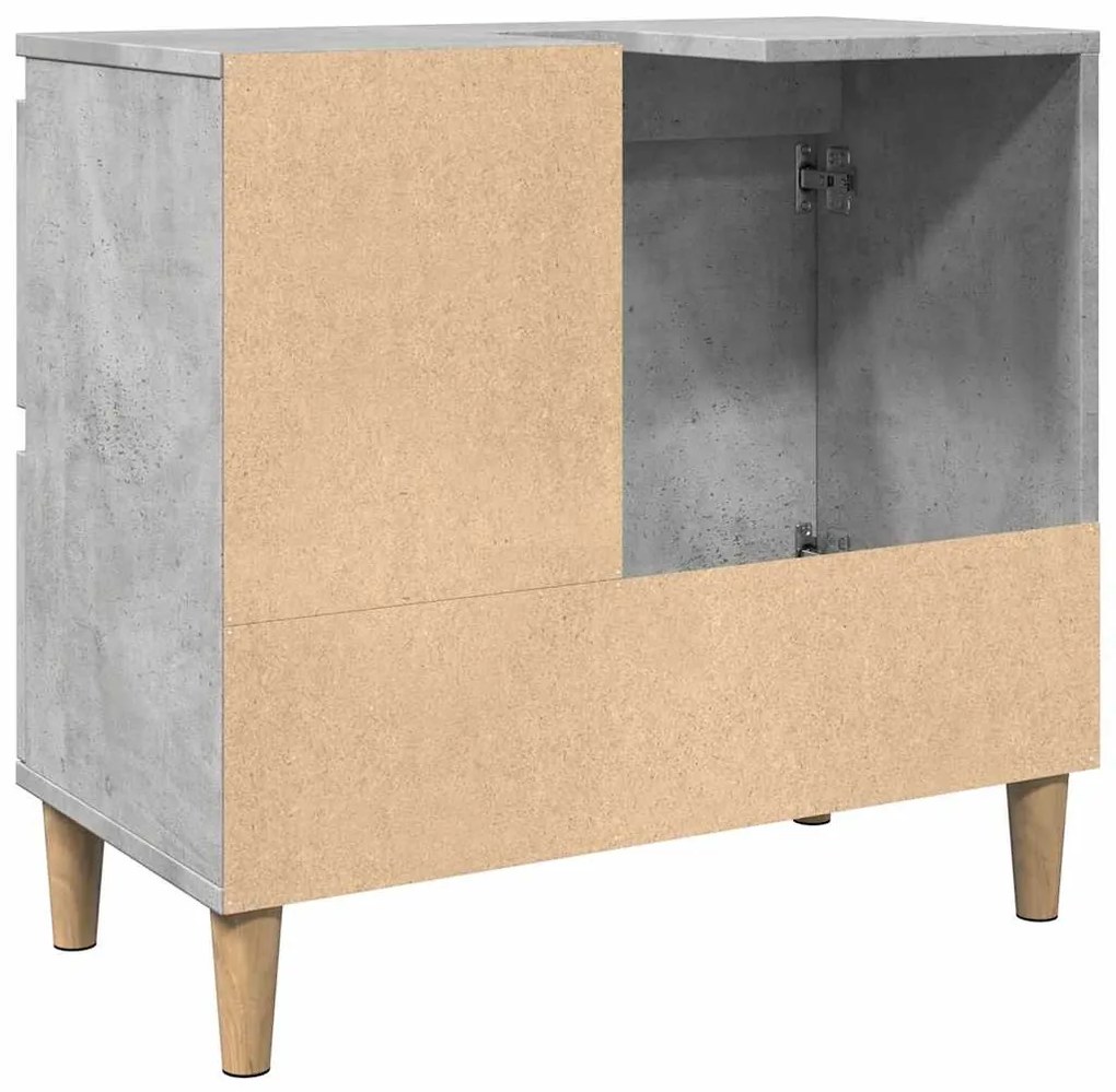 betonszürke szerelt fa mosdószekrény 65 x 33 x 60 cm