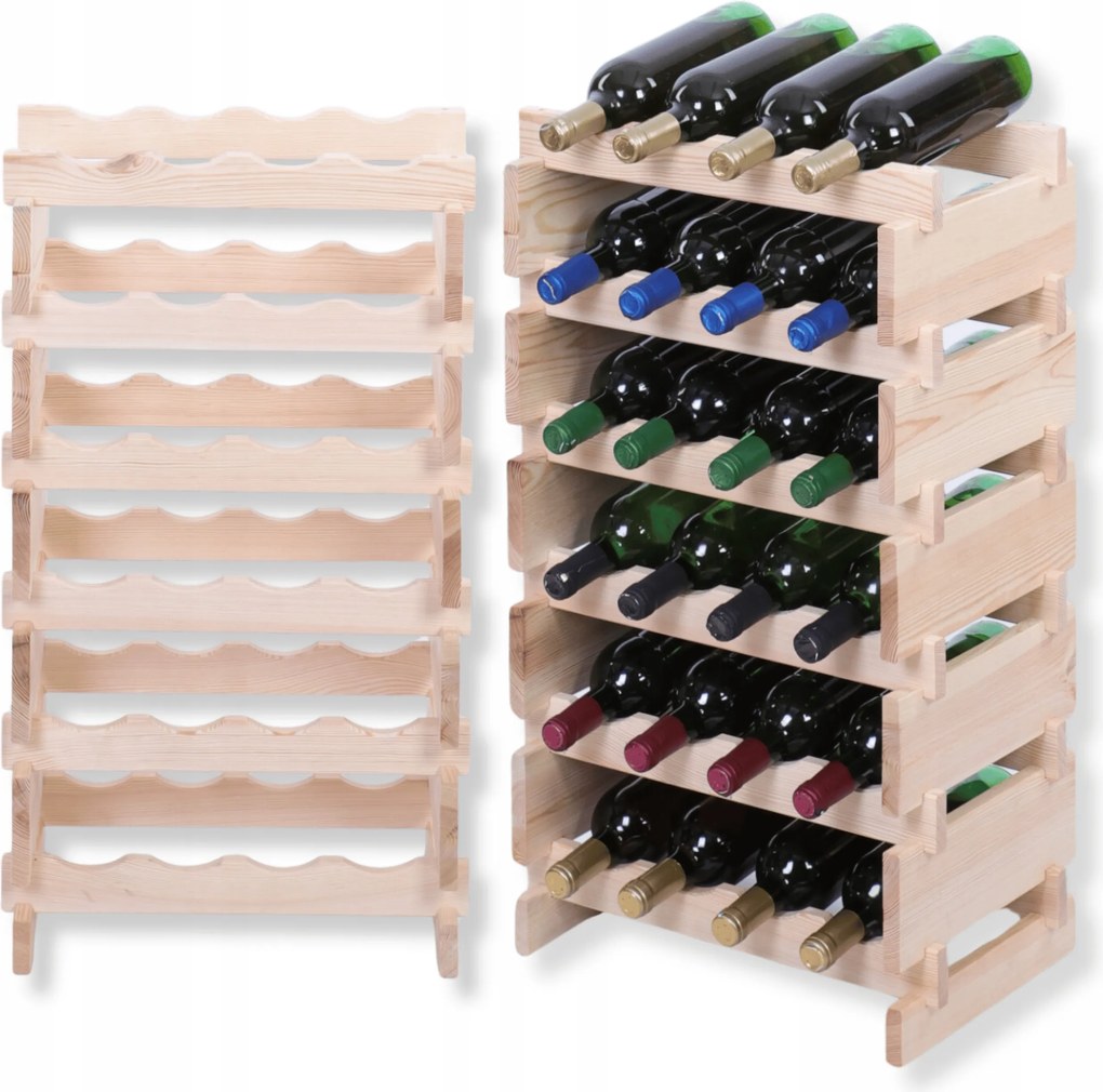 Bortartó állvány moduláris fa palacktartó állvány 6x4 szerelés szerszámok nélkül