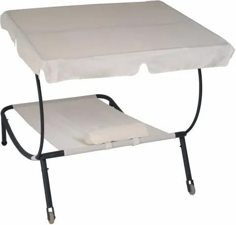 GARTHEN Kerti nyugágy tetővel-kerekekkel 202 x 139 x 152 cm