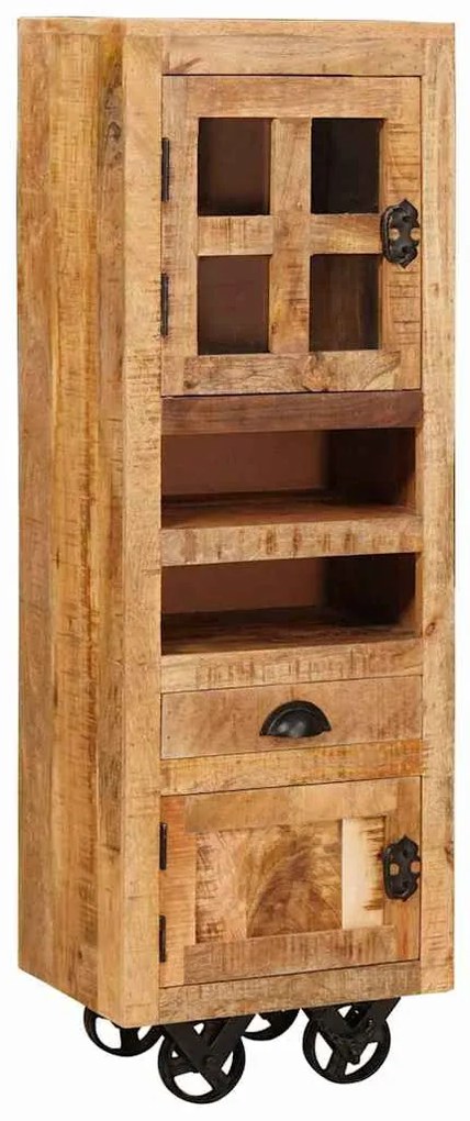 Magasfiú fiókkal Barna 40 x 30 x 120.5 cm tömör mangófa