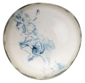 24 darabos étkészlet, fehér/kék, porcelán